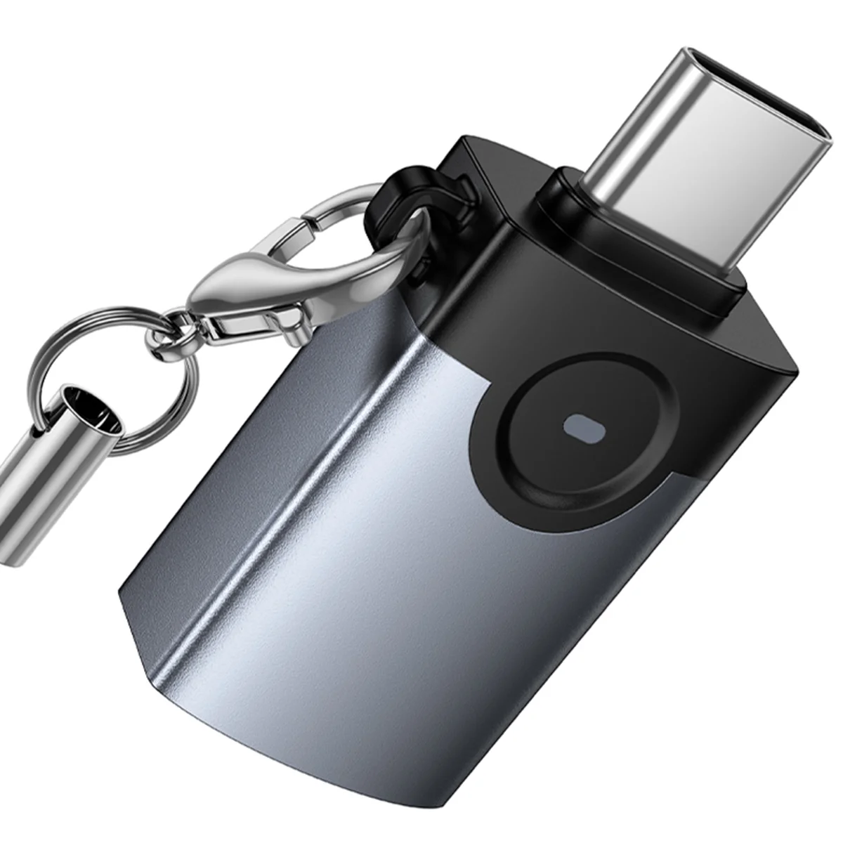 Переходник Hoco UA46C Type-C Male to USB Female USB3.0 Metal gray