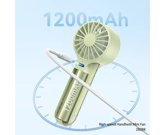 Портативный вентилятор Usams ZB288 Handheld mini fan 1200 mAh Green