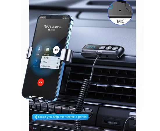 FM модулятор USAMS US-SJ503 Car Digital Display BT5.0 Черный