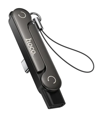 Переходник Hoco UA47A Type-C male to Type-C female adapter Black