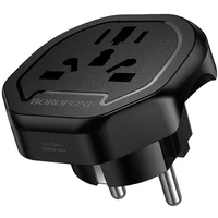 Сетевой универсальный переходник Borofone BAC15 3in1 (EU) Black