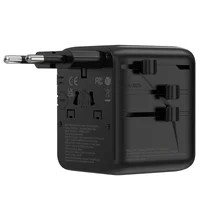 Сетевой универсальный переходник WIWU UA011 Warrior GaN 25W + 1USB-A/2C Black