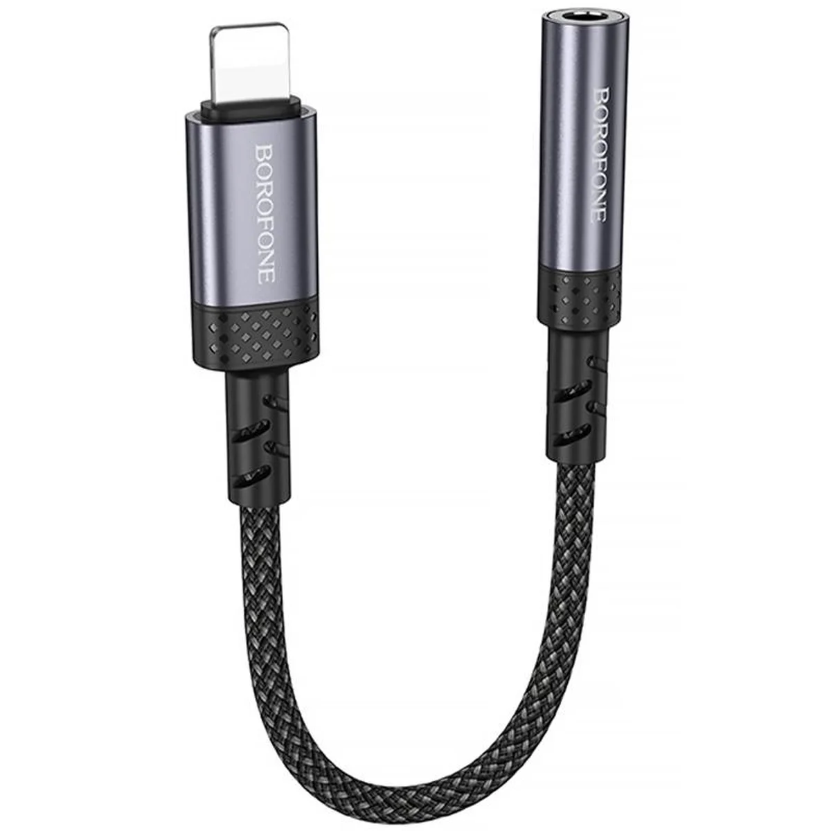 Переходник Borofone BV24 Graceful Lightning to 3.5mm Metal grey