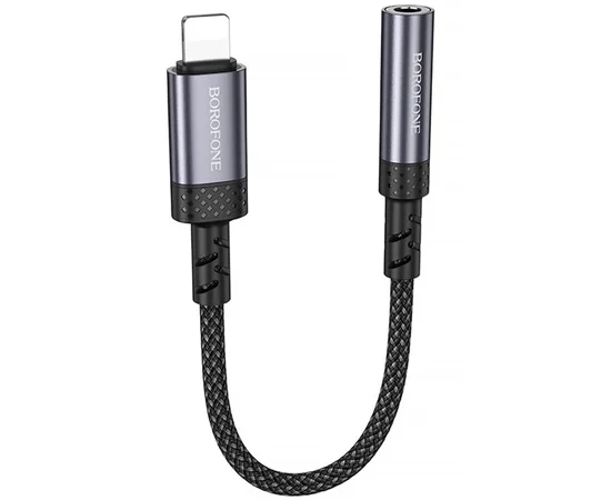 Переходник Borofone BV24 Graceful Lightning to 3.5mm Metal grey