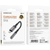 Переходник Borofone BV24 Graceful Lightning to 3.5mm Metal grey
