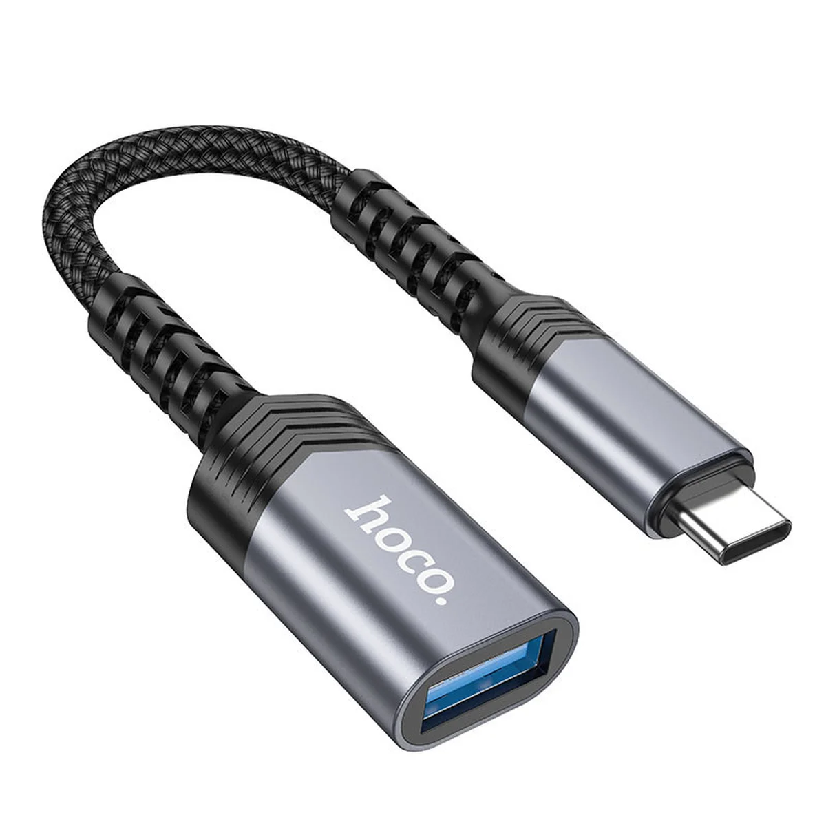 Переходник Hoco UA24 Type-C male to USB female 3.0 Metal gray