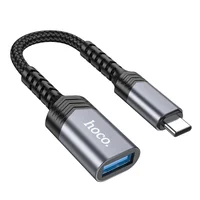 Переходник Hoco UA24 Type-C male to USB female 3.0 Metal gray