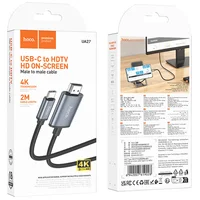 Переходник Hoco UA27 HD Type-C to HDMI (2m) Metal gray