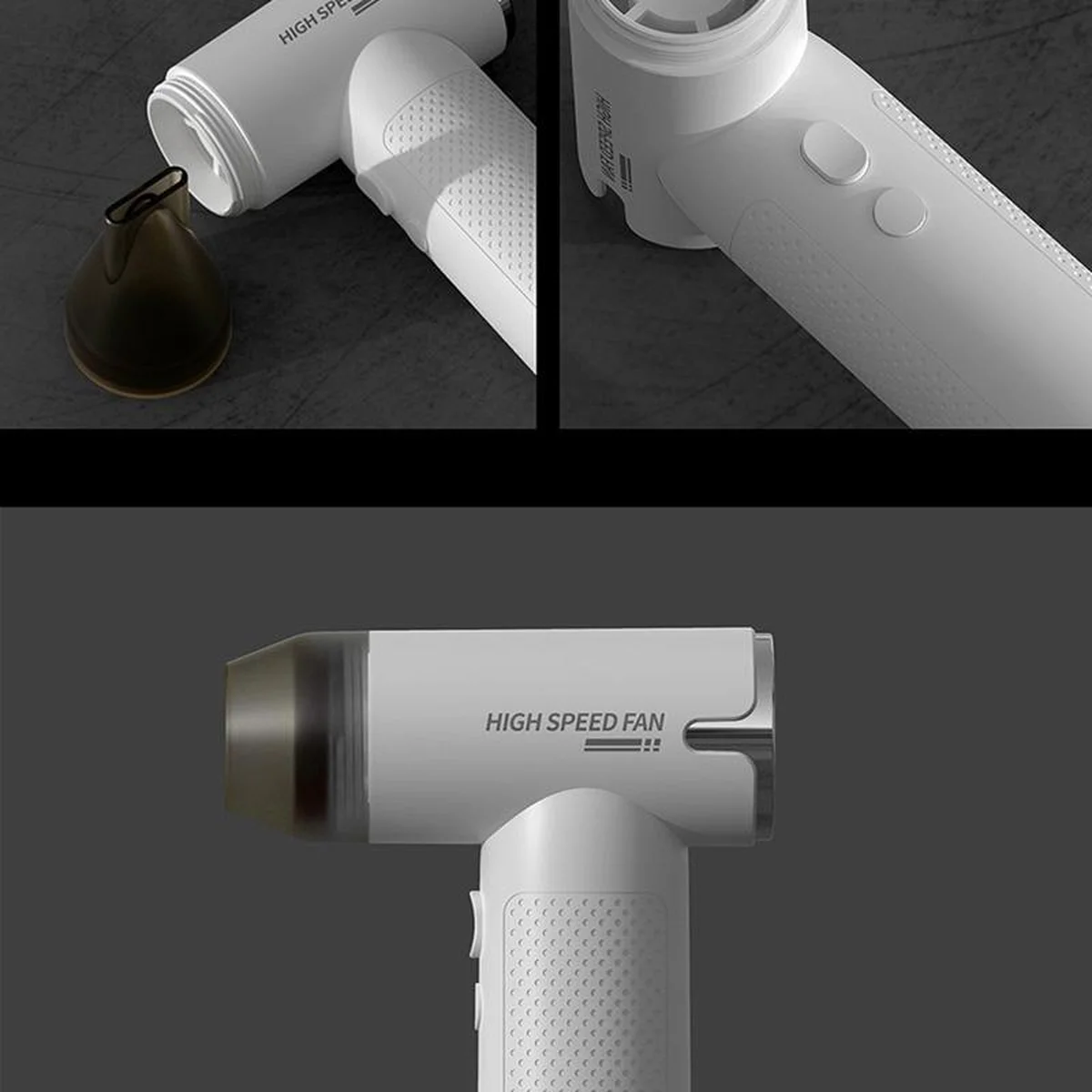 Портативный турбовентилятор с насадками HX132 3300mAh White
