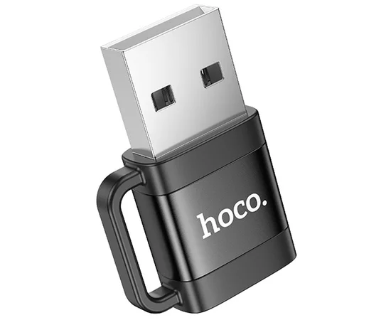 Переходник Hoco UA31D OTG USB male to Type-C female USB2.0 Black