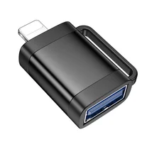 Переходник Hoco UA31A OTG Lightning male to USB female Black