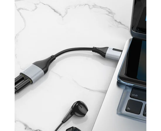 Переходник Borofone BV19 Creator 2in1 USB to 3.5mm Black