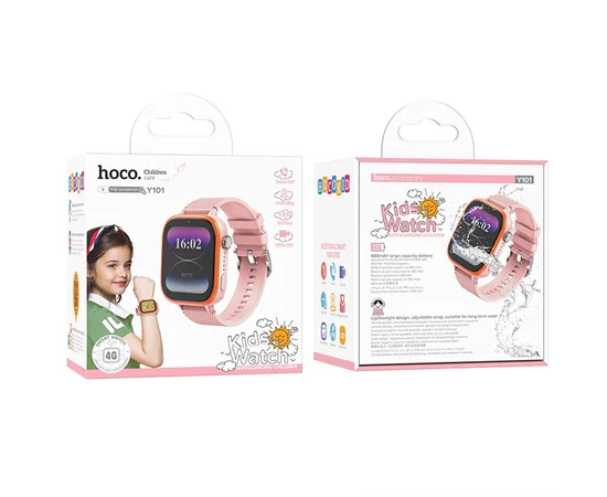 Детские cмарт-часы Hoco Y101 4G Pink