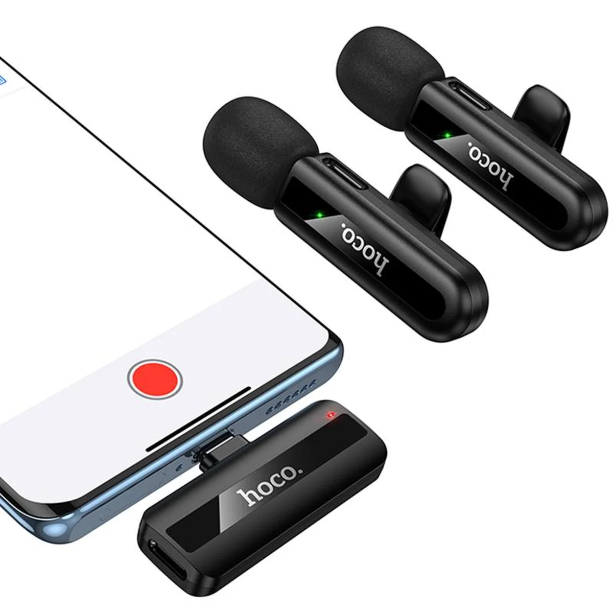 Петличный беспроводной микрофон Hoco L20A Mini Voice (Lightning/Type-C) 60 mAh Black