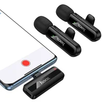 Петличный беспроводной микрофон Hoco L20A Mini Voice (Lightning/Type-C) 60 mAh Black