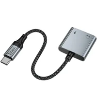 Переходник Hoco UPA34A Type-C to Type-C*2 Metal gray