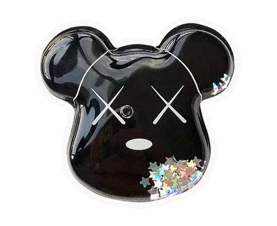 Держатель для телефона круглый (liquid shine) Kaws / Черный