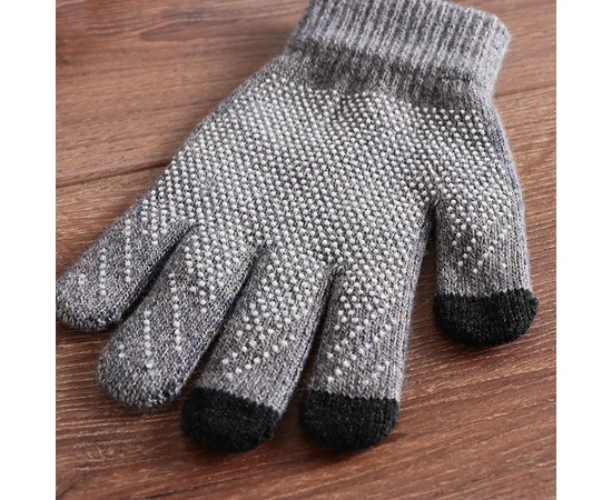 Перчатки сенсорные Warm caress (нескользящие) Светло-серый