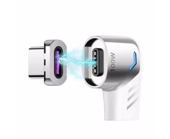 Переходник Usams US-SJ486 AU13 Type-C to Type-C 100W PD Magnetic Белый