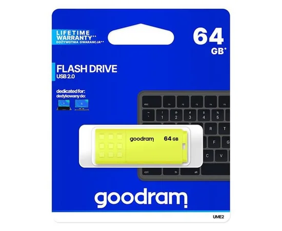 Флеш накопитель Goodram 64GB UME2 USB 2.0 Желтый