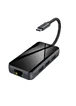 Переходник HUB Hoco HB16 Type-C to USB3.0*3+HDMI+PD+RJ45 Серый
