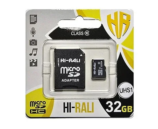 Карта памяти Hi-Rali microSDHC 32 GB Card Class 10 + SD adapter Черный