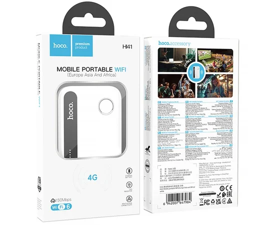 Портативный модем WiFi роутер Hoco HI41 150Mbps (Micro SIM) 2100 mAh White