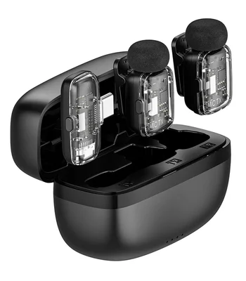 Петличный беспроводной микрофон WIWU WM008 Dual-mic ANC Type-C Black