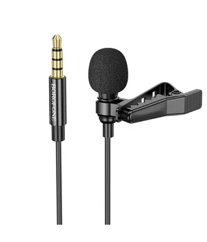 Микрофон петличный Borofone BFK11 Elegant lavalier 3.5mm (2m) Black Микрофон петличный Borofone BFK11 Elegant lavalier 3.5mm (2m) Black