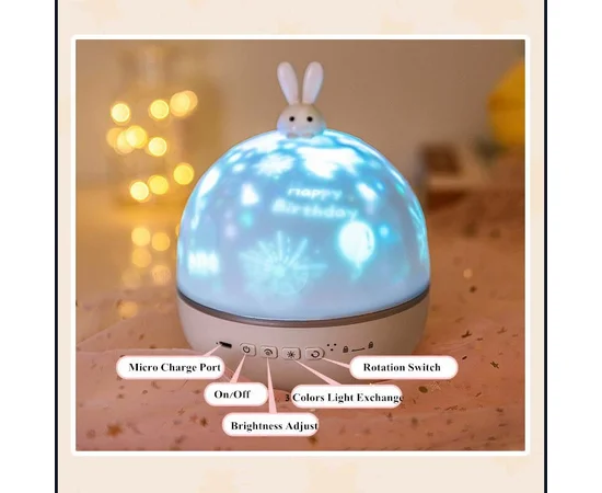 Ночник Moon E04 with Bluetooth and Remote Control 1200 mAh White