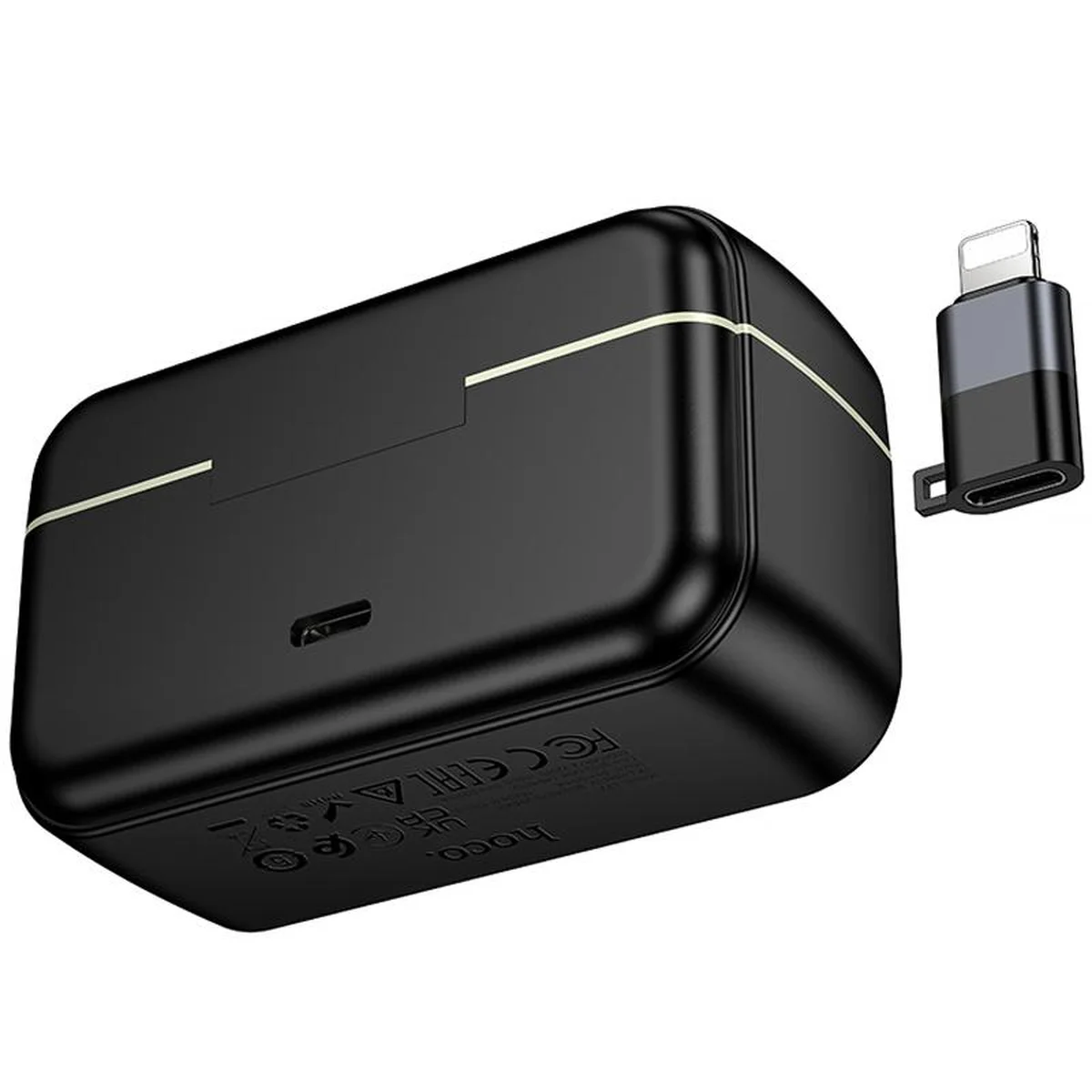 Петличный беспроводной микрофон Hoco L22 Bright 2in1 (Lightning/Type-C) Black