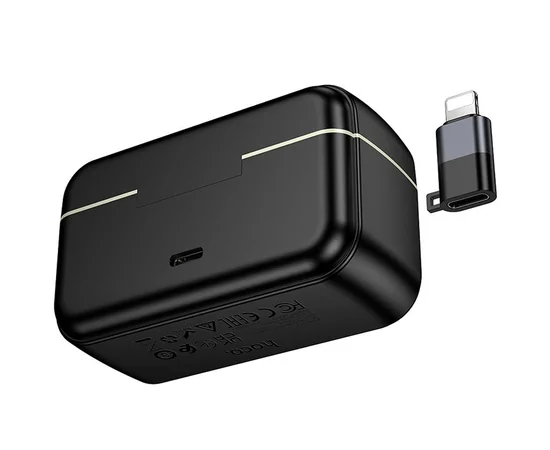 Петличный беспроводной микрофон Hoco L22 Bright 2in1 (Lightning/Type-C) Black