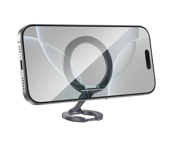 Магнитный держатель для телефона Hoco GH9 Double-ring Metal gray