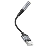Переходник Hoco LS36 Fresh USB to 3,5 AUX Black