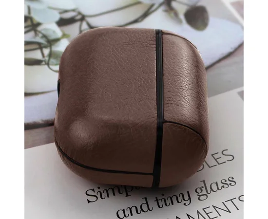 Кожаный футляр Leather series для наушников AirPods Pro Коричневый