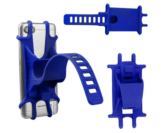 Велодержатель силиконовый для смартфонов от 4,3 до 6,3 дюйма Синий