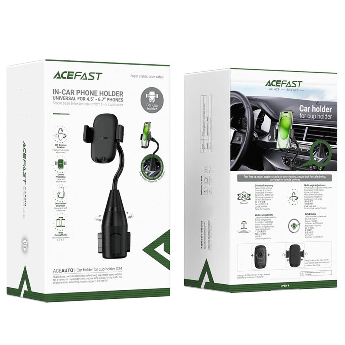 Автоутримувач Acefast D24 for cup holder Black