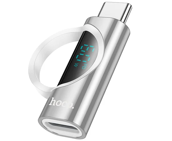 Переходник Hoco UA32A Type-C male to Lightning female display adapter Silver