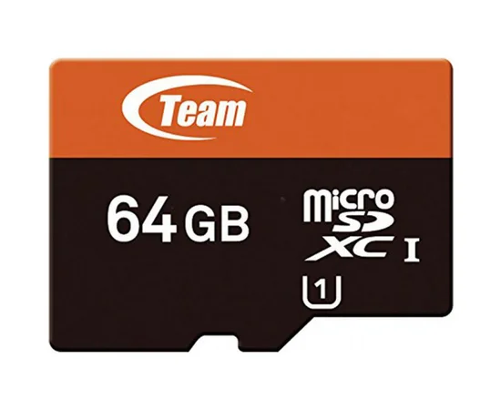 Карта памяти Team microSDXC UHS-1 64 GB Class 10 + SD adapter Черный / Оранжевый