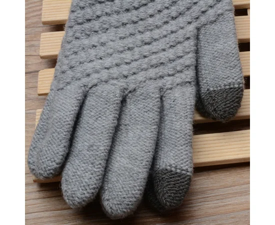 Перчатки сенсорные SHOU утепленные Серый