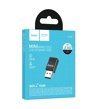 WiFi адаптер Hoco HI38 WiFi4 USB Internal Antenna 150Mbps Black