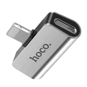Перехідник Hoco LS24 Lightning to lightning audio / lightning Сталевий