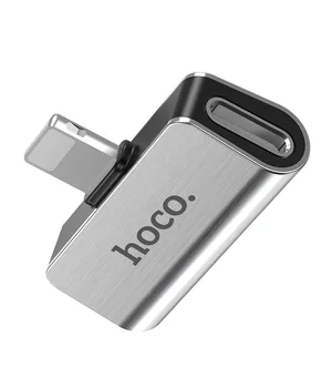 Переходник Hoco LS24 Lightning to lightning audio/lightning Стальной Переходник Hoco LS24 Lightning to lightning audio/lightning Стальной