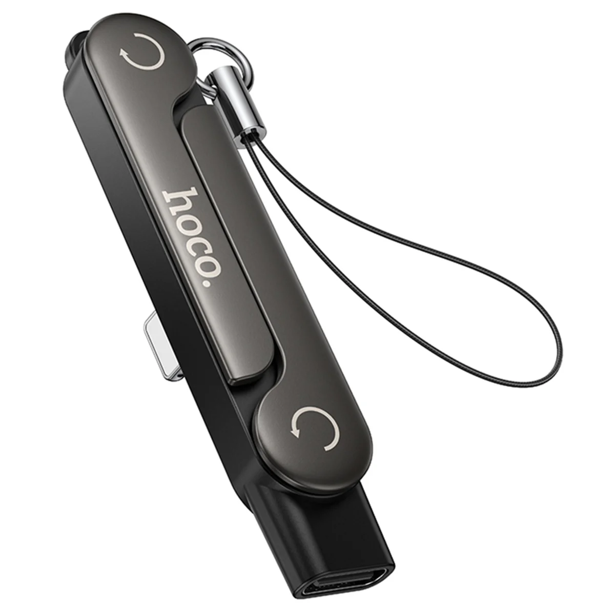 Переходник Hoco UA47 Lightning male to Type-C female adapter Black