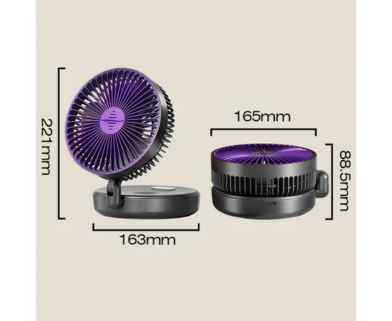 Портативный вентилятор Folding Light Fan 3in1 5000mAh Grey