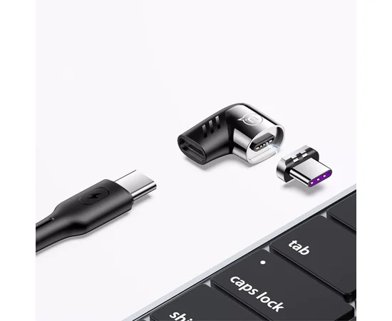 Переходник Usams US-SJ486 AU13 Type-C to Type-C 100W PD Magnetic Черный