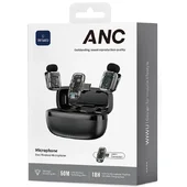 Петличный беспроводной микрофон WIWU WM008 Dual-mic ANC Type-C Black