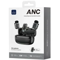 Петличный беспроводной микрофон WIWU WM008 Dual-mic ANC Type-C Black