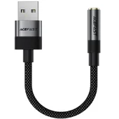 Перехідник Acefast J13 USB male to AUX 3.5mm female Black