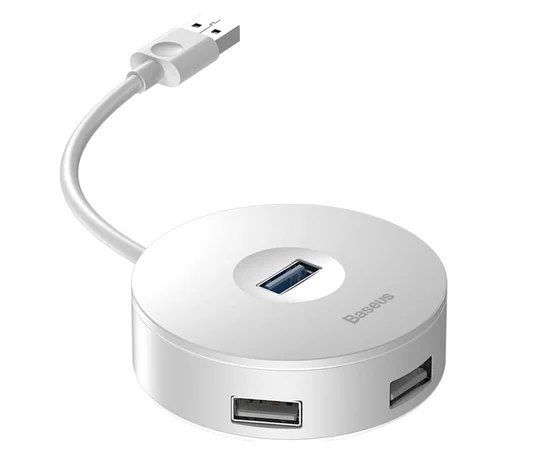 Переходник HUB Baseus Round Box USB to USB 3.0 + 3USB 2.0 (CAHUB-F) Белый